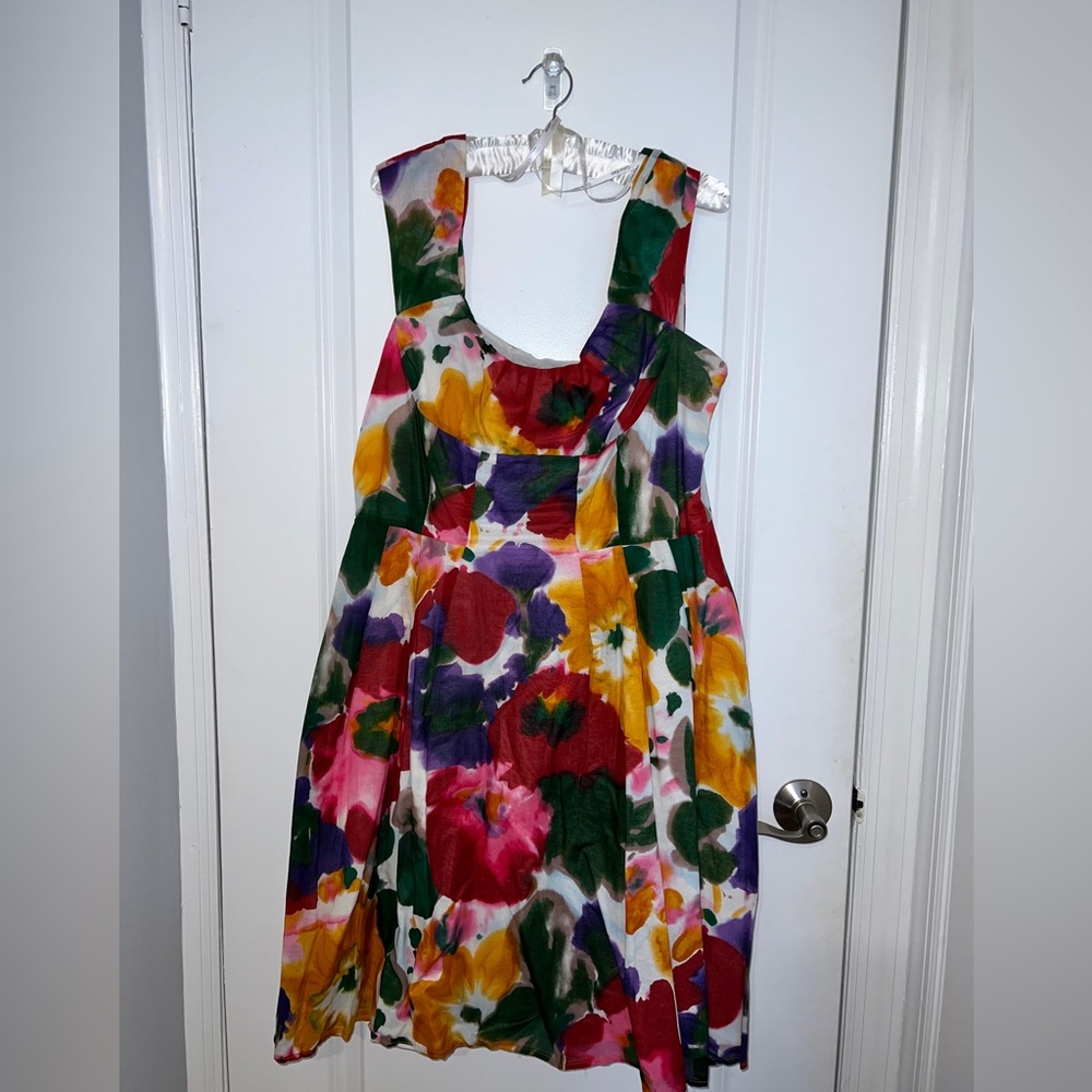 Floral Calvin Klein Dress pleated size 14